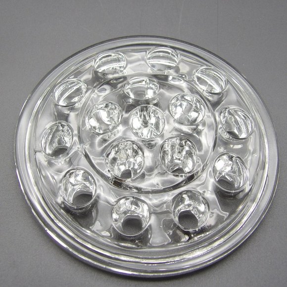 Vintage Glass Flower Frog 5" W 16 Holes - Picture 8 of 9